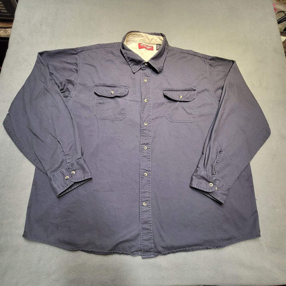 Wrangler Shirt Mens 3XL Blue Long Sleeve Button Up Pockets